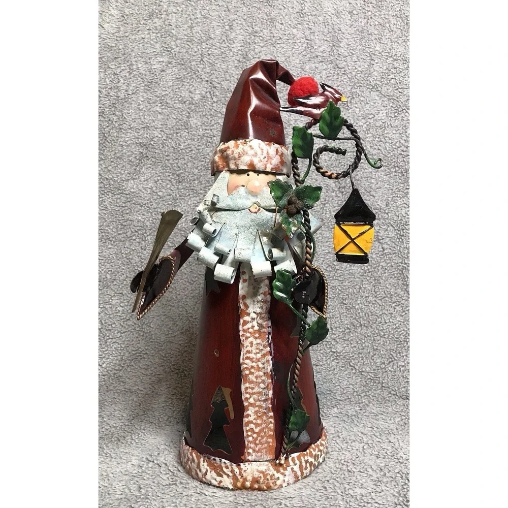 Hand Painted Metal‎ Santa Figurine Christmas Decor 11